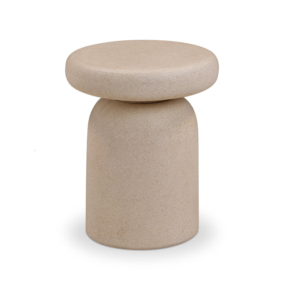 Lydia Concrete Indoor/Outdoor Side Table - Cream