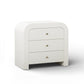 Hump 38" Arched 3-Drawer Bedside Chest - White