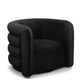 Curves Performance Velvet Swivel Accent Chair - Black