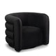Curves Performance Velvet Swivel Accent Chair - Black