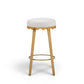Oodle Performance Vegan Mohair Bar and Counter Stool - Cream / Natural Ash / Bar Height