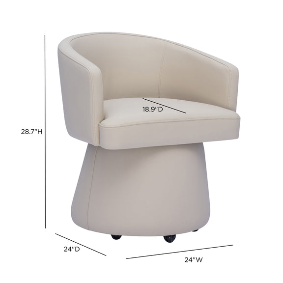 Kristen Rolling Desk Chair - Beige