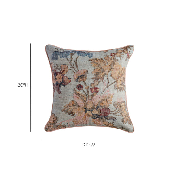 Taman 20" Natural Cotton Throw Pillow - Autumn Florals / With Insert