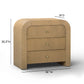 Hump 38" Arched 3-Drawer Bedside Chest - Natural
