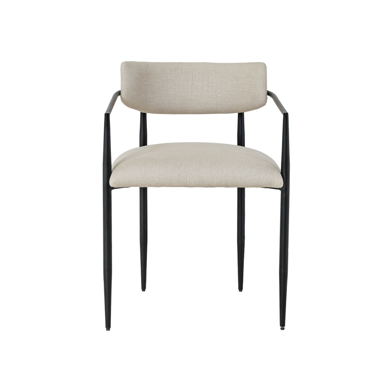 Forte Cream Linen Forged Iron Dining Chair
