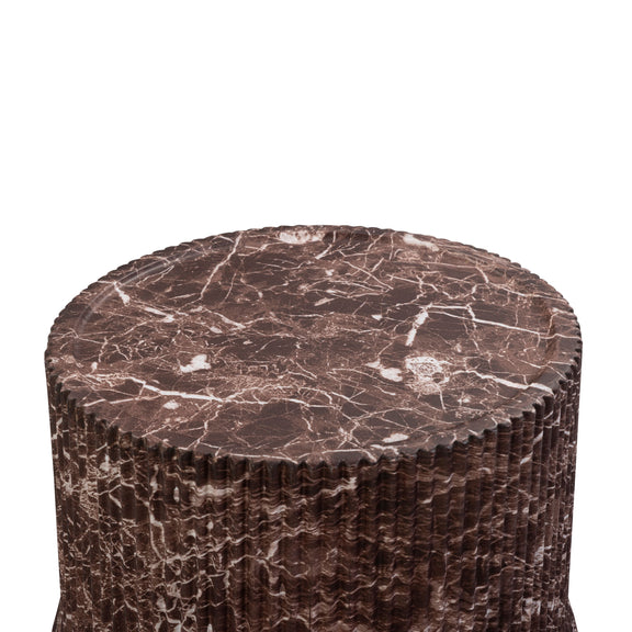 Cilla Red Faux Levanto Marble Indoor/Outdoor Concrete Side Table