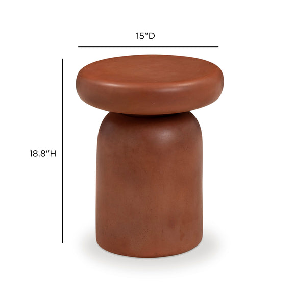 Lydia Concrete Indoor/Outdoor Side Table - Red