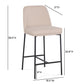 Sydney Performance Velvet Counter Stool Set of 2 - Taupe