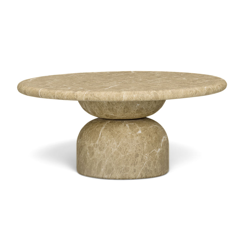 Cynthia 36" Concrete Indoor/Outdoor Coffee Table - Light Emperador Marble