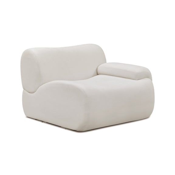 Zenith Contract-Grade Upcycled Fabric Corner Chair - Cream / RAF