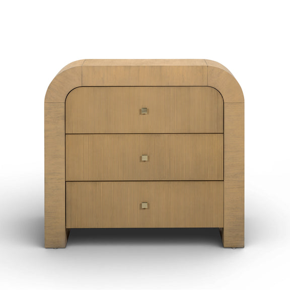 Hump 38" Arched 3-Drawer Bedside Chest - Natural