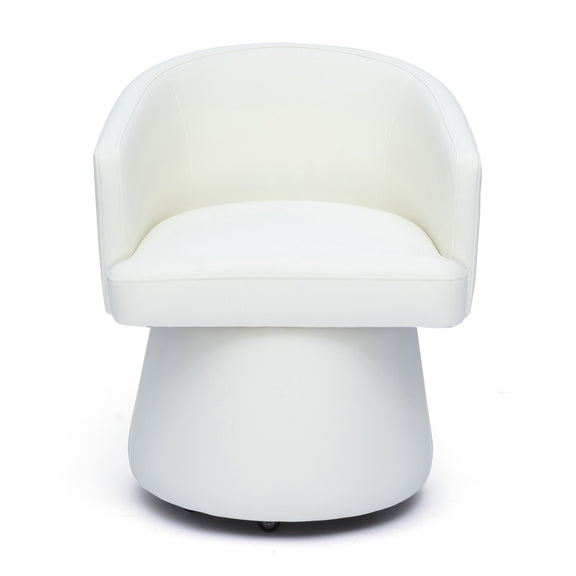 Kristen Rolling Desk Chair - Off-White
