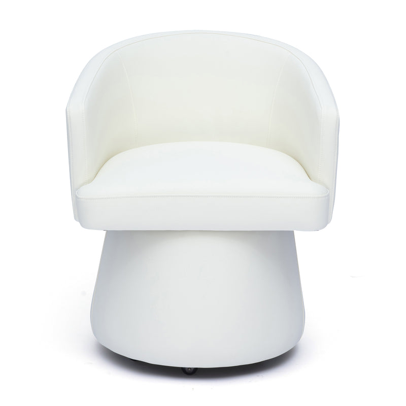 Kristen Rolling Desk Chair - Off-White