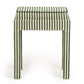 Kora Cotton Jute Contract-Grade Accent Stool - Green Stripes