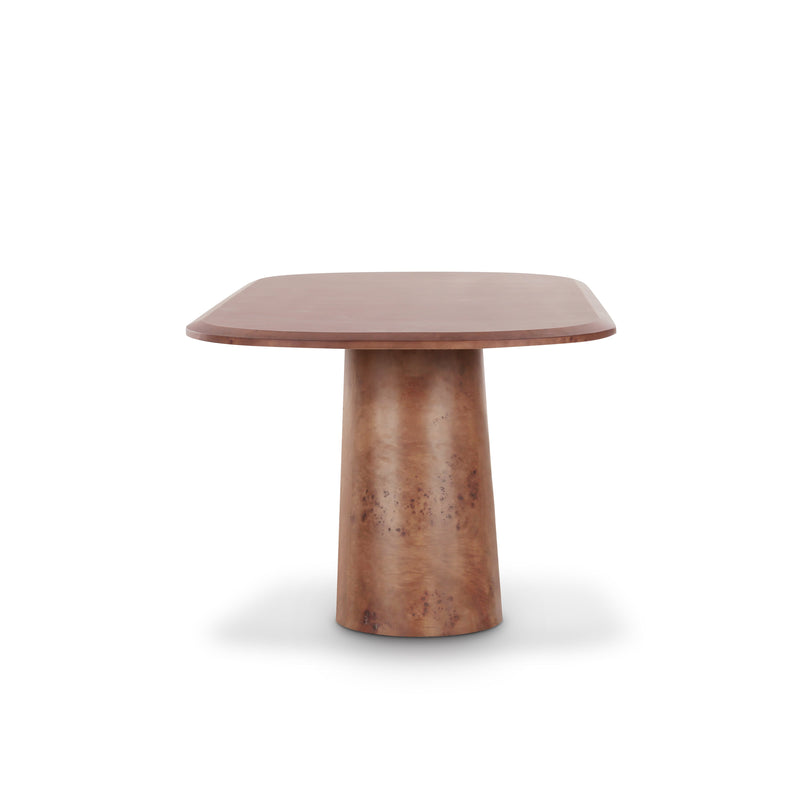 Gladyss 87" Burl Oval Dining Table - Honey