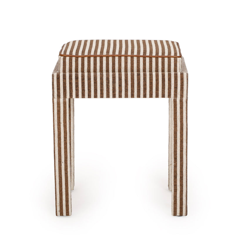 Kora Cotton Jute Contract-Grade Accent Stool - Brown