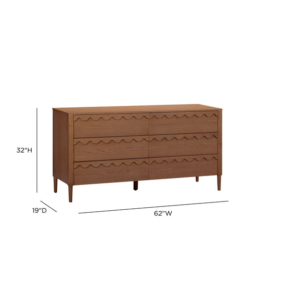 Oodle 62" 6-Drawer Dresser - Walnut
