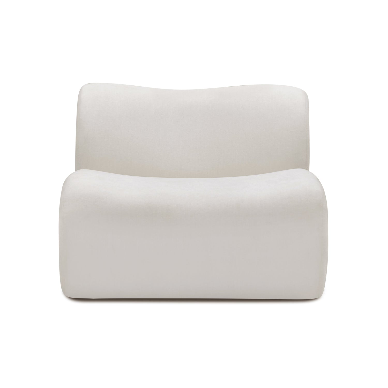 Zenith Contract-Grade Upcycled Fabric Armless Chair - Cream