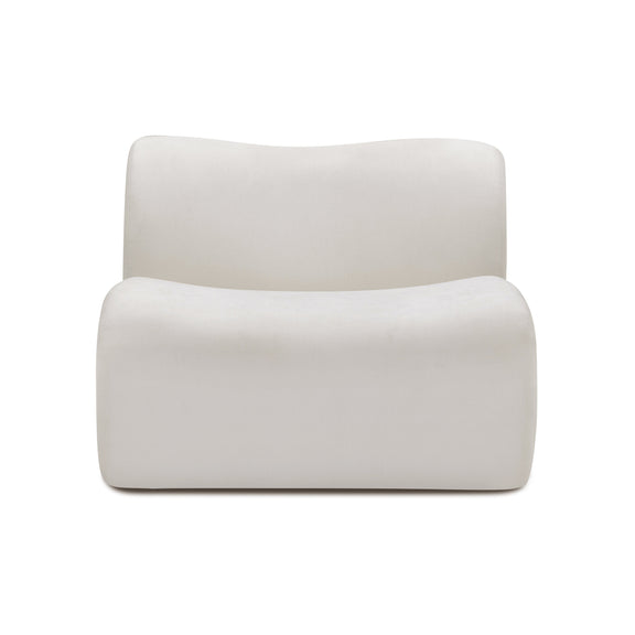 Zenith Contract-Grade Upcycled Fabric Armless Chair - Cream