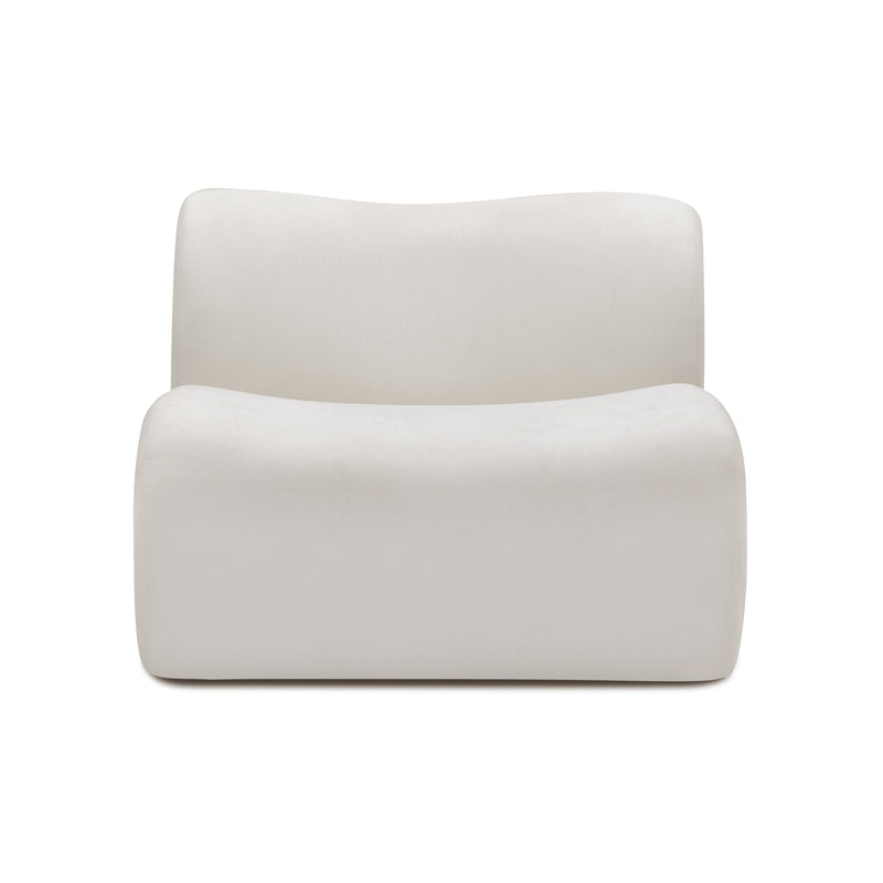 Zenith Contract-Grade Upcycled Fabric Armless Chair - Cream