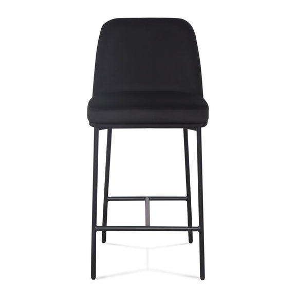 Sydney Performance Velvet Counter Stool Set of 2 - Black