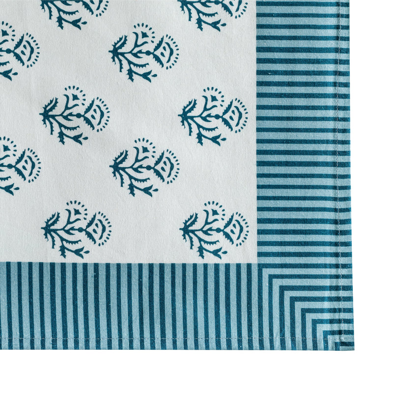 Crissy Cotton Canvas Printed Napkins - Set of 4 - Blue Vintage Floral