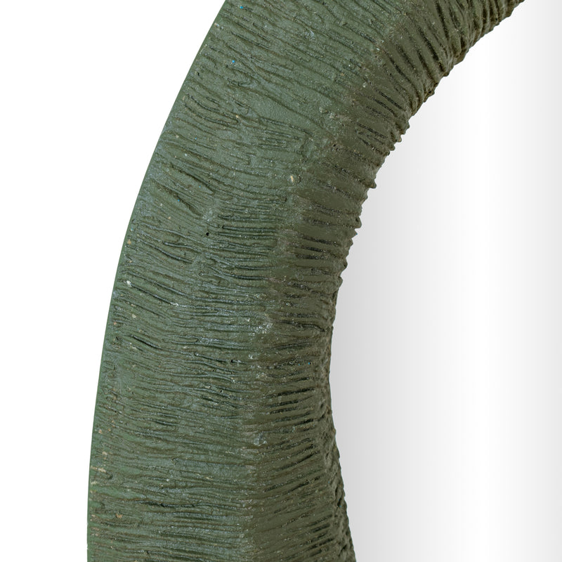 Orpheus 22"X28" Ribbed Forest Green Fiberglass Thick Wall Mirror