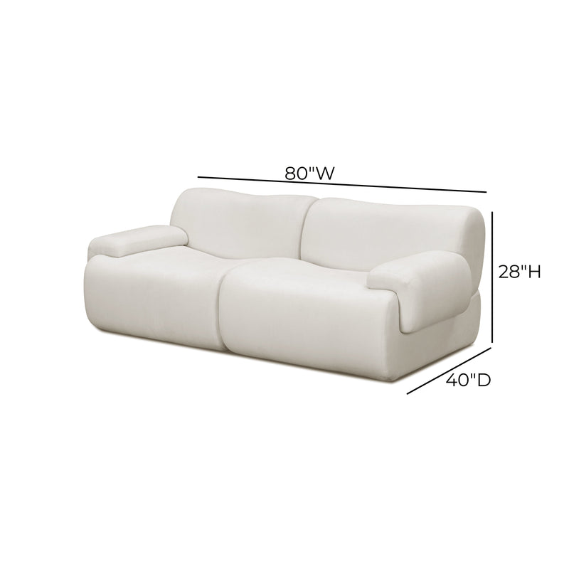 Zenith 80" Modular Loveseat - Cream