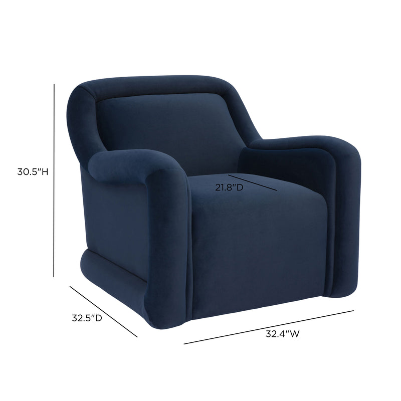 Charli Performance Swivel Chair - Dark Blue