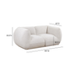 Arezza 80" Stone White Contract-Grade Basketweave Chenille Modular Loveseat