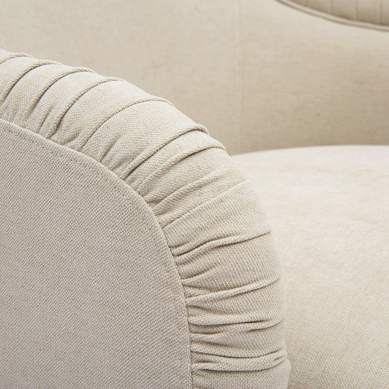 Pamela Tasseled Lounge Accent Chair - Tan