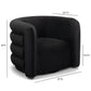 Curves Performance Velvet Swivel Accent Chair - Black