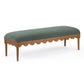 Oodle 56.5" Performance Vegan Mohair Bench - Green / Walnut