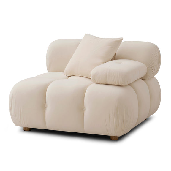 Calliope Performance Vegan Shearling Modular Corner Chair - Off-White