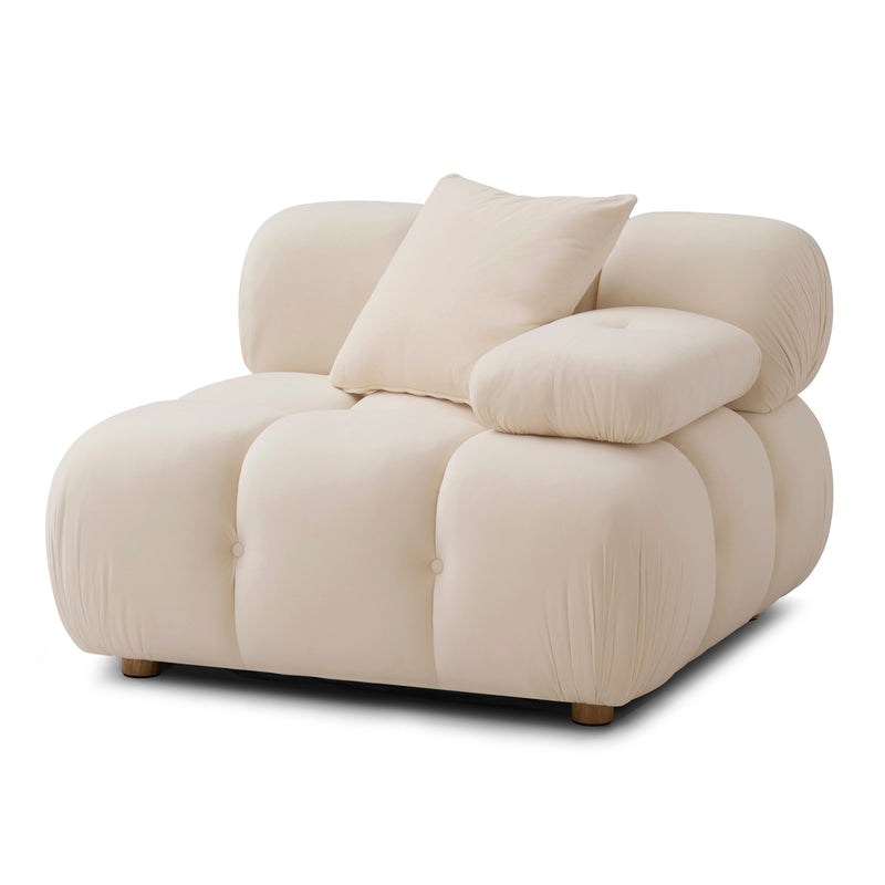 Calliope Performance Vegan Shearling Modular Corner Chair - Off-White