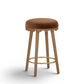 Oodle Performance Vegan Mohair Bar and Counter Stool - Bronze / Light Walnut / Counter Height