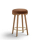 Oodle Performance Vegan Mohair Bar and Counter Stool - Bronze / Light Walnut / Counter Height