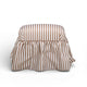Gertrude Striped Performance Linen Skirted Ottoman - Brown