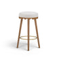 Oodle Performance Vegan Mohair Bar and Counter Stool - Cream / Light Walnut / Bar Height