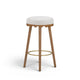 Oodle Performance Vegan Mohair Bar and Counter Stool - Cream / Light Walnut / Bar Height