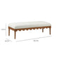 Oodle 56.5" Performance Vegan Mohair Bench - Cream / Walnut