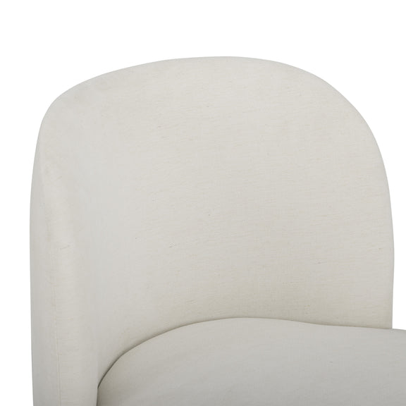 Persa Round Back Performance Chenille Dining Chair - Cream
