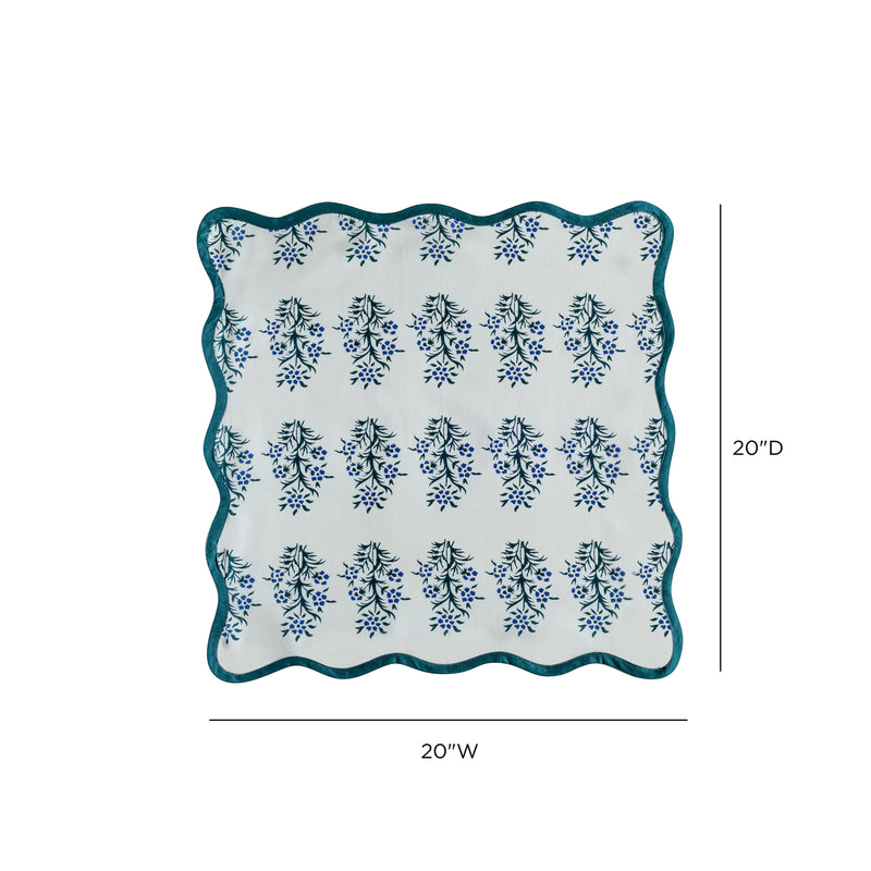 Crissy Cotton Canvas Printed Napkins - Set of 4 - Blue Cornflower