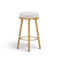 Oodle Performance Vegan Mohair Bar and Counter Stool - Cream / Natural Ash / Bar Height