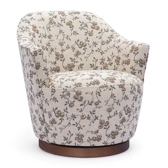 Skyla Swivel Chair - Beige Floral