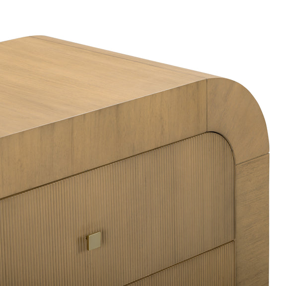 Hump 38" Arched 3-Drawer Bedside Chest - Natural