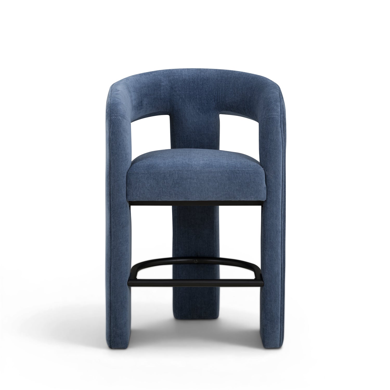 Malone Performance Chenille Stool - Blue Denim / Counter Height