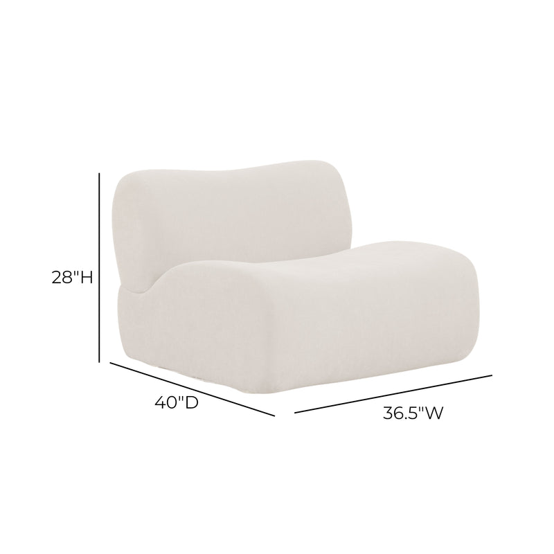Zenith Contract-Grade Upcycled Fabric Armless Chair - Cream