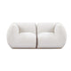 Arezza 80" Stone White Contract-Grade Basketweave Chenille Modular Loveseat