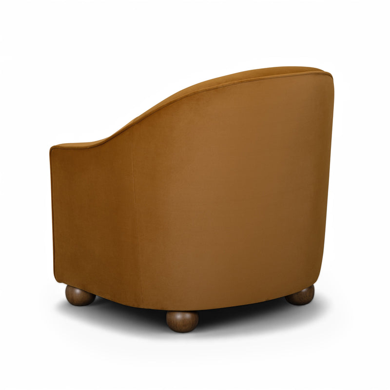 Cettie Performance Velvet Accent Chair - Cognac